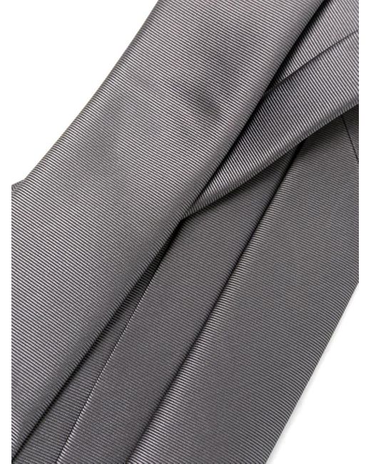 Emporio Armani Gray Gabardine Silk Tie for men
