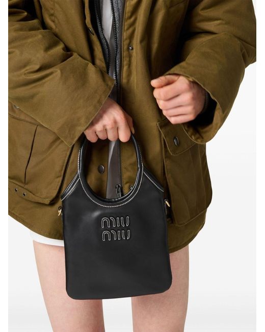 Miu Miu Black Ivy Mini Leather Handbag