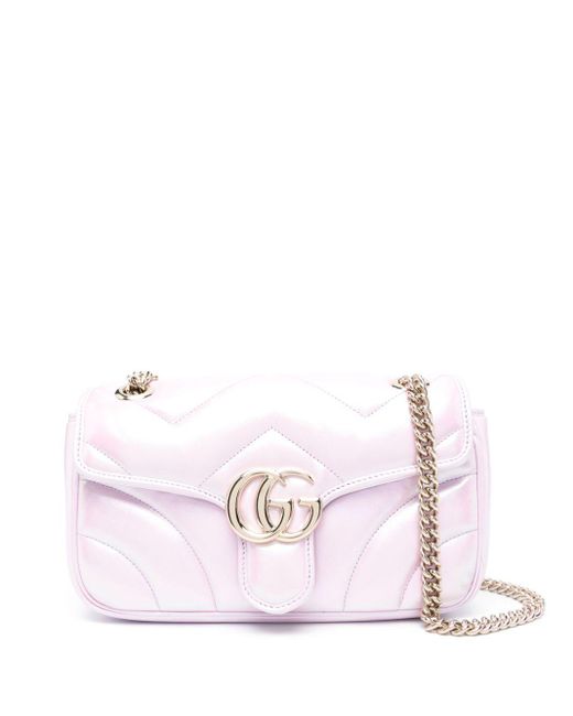 Gucci Pink Small GG-Marmont Leather Bag