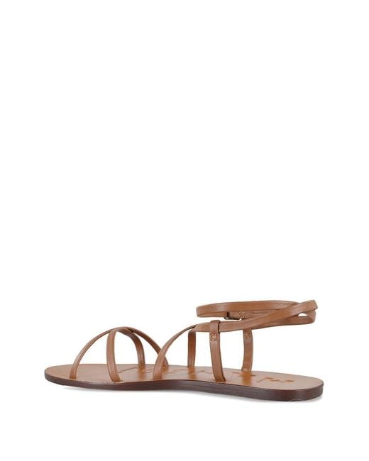 Manebí Brown Leather Flat Sandals