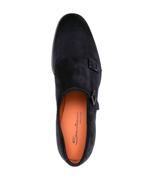 Santoni Black Suede Shoes for men