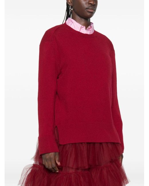 Be You Red Cashmere Crewneck Sweater