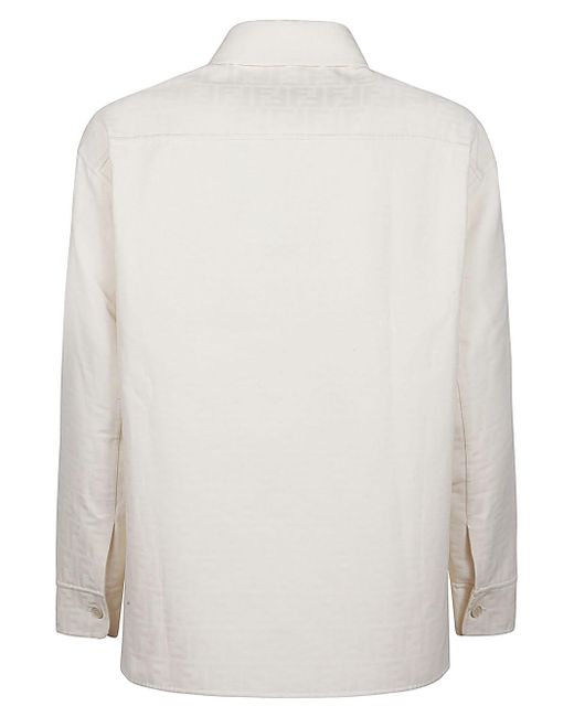 Fendi White Blouson Jacket With Logo for men