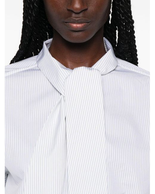 Bottega Veneta White Striped Cotton Shirt