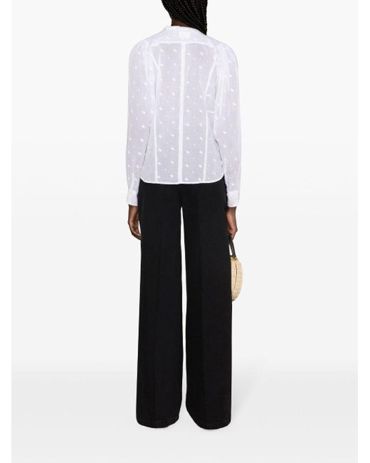 Isabel Marant White Terzali Broderie-anglaise Shirt