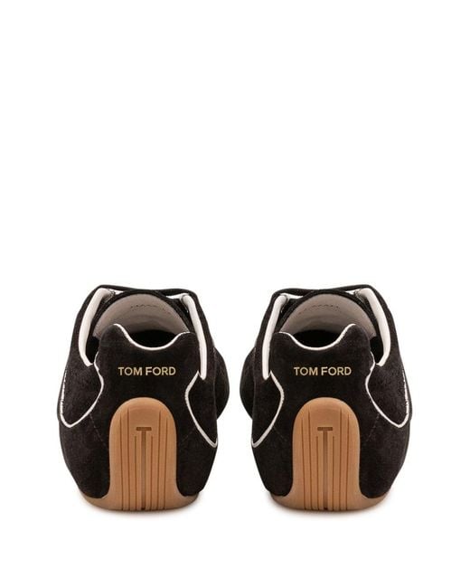 Tom Ford Black Lewis Leather Sneakers for men