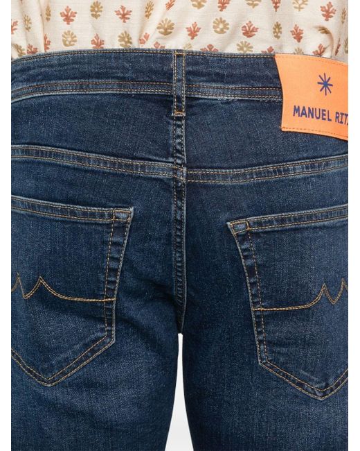 Manuel Ritz Blue Jeans With Logo Application for men