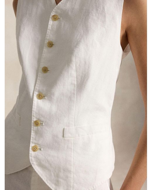 Polo Ralph Lauren White Linen Vest