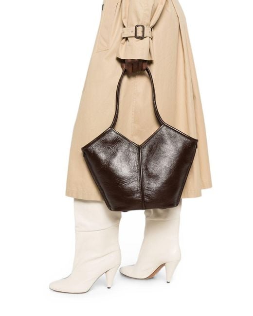 Hereu Black Calella Small Leather Tote Bag