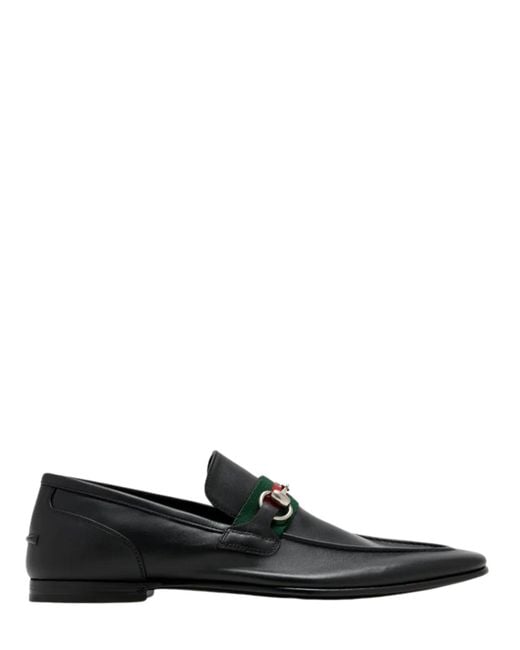 Gucci Black Leather Loafers for men