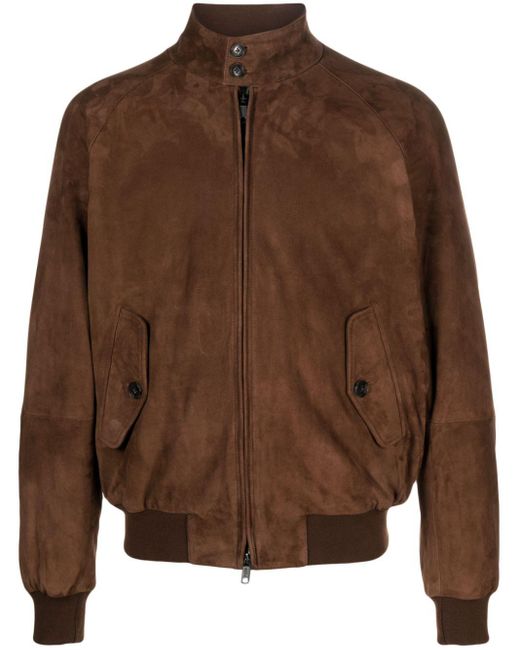 Baracuta Brown G9 Harrington Suede Jacket for men