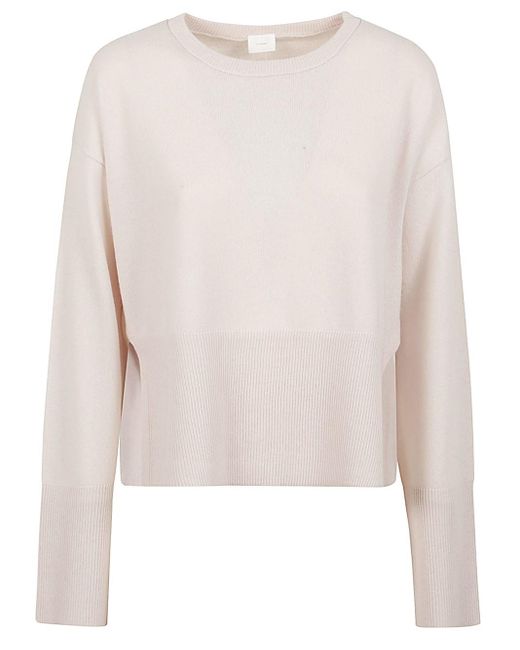 C.t. Plage White Cashmere Crenweck Sweater