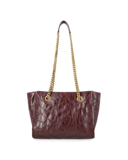 Saint Laurent Purple Niki Small Leather Tote Bag