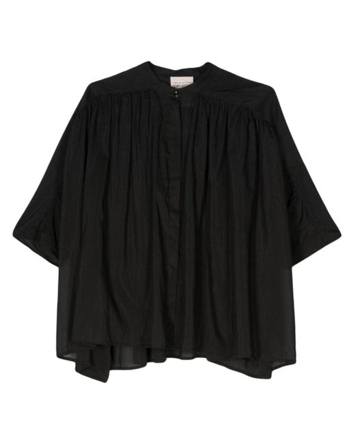 Semicouture Black Pleat-detail Shirt