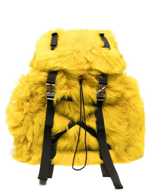 Off-White c/o Virgil Abloh Yellow Faux Fur Backpack for men