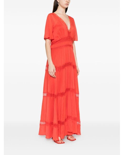 Forte_forte Red Cotton And Silk V-Necked Dress