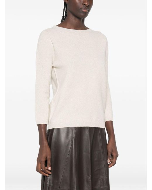 Fabiana Filippi Natural Wool Blend Crewneck Sweater