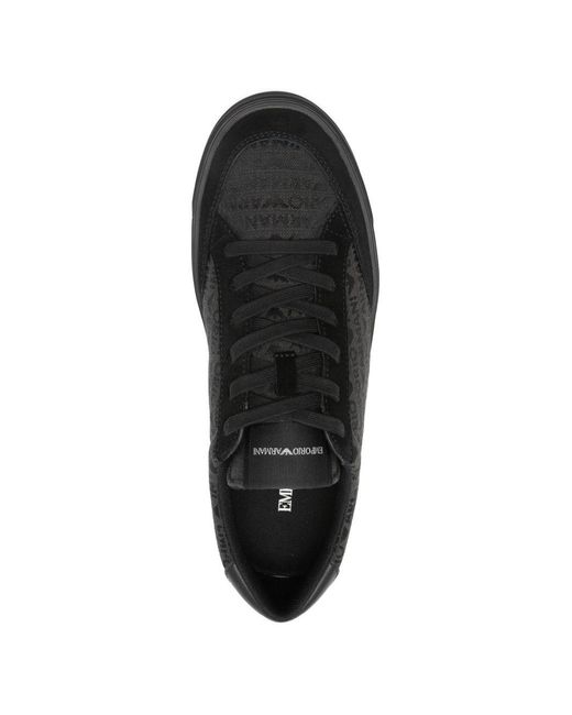 Emporio Armani Black Canvas Sneakers for men