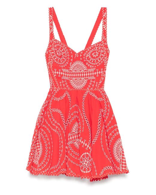 Charo Ruiz Red Birdie Short Dress
