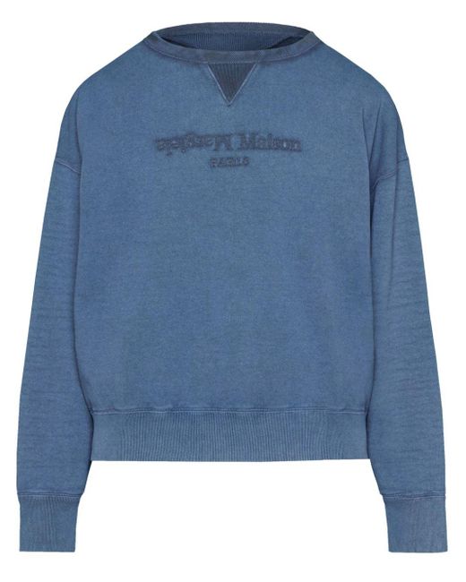 Maison Margiela Blue Reverse Cotton Sweatshirt for men
