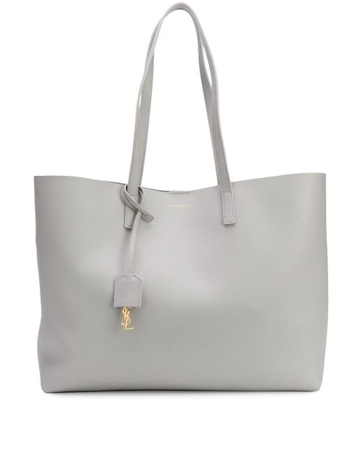 Saint Laurent Gray Leather Shopping Bag