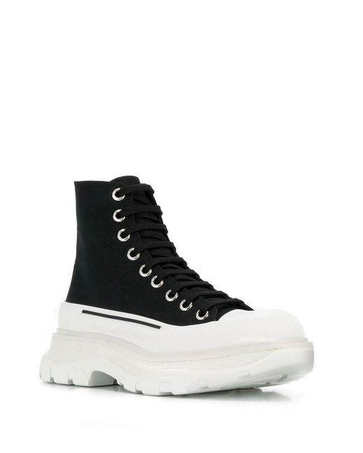 Alexander McQueen Black Tread Slick Ankle Boot