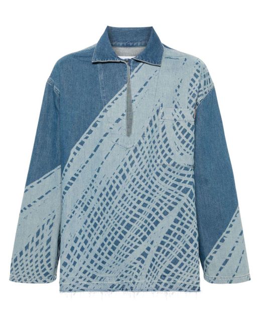 Loewe-Paulas Ibiza Blue Denim Shirt for men