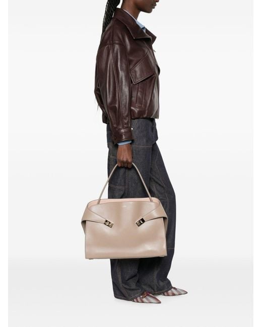 Ferragamo Natural Hug Medium Leather Shoulder Bag