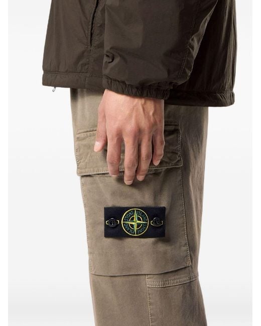 Stone Island Gray Cotton Cargo Trousers for men