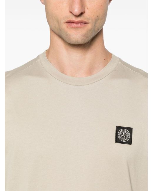 Stone Island White Compass Patch T-Shirt for men