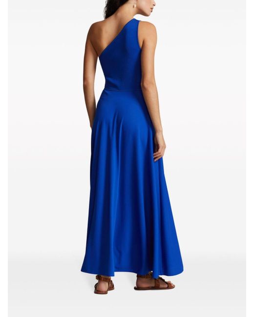 Ralph Lauren Blue One-shoulder A-line Maxi Dress
