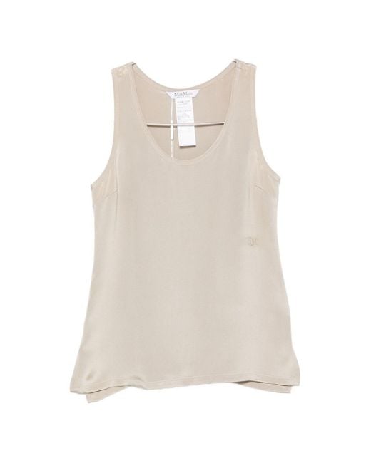 Max Mara White Silk Tank Top