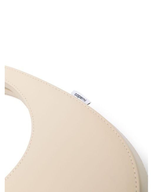 Borsa mini 'swipe' con ico ovale monocolore in pelle di Coperni in White