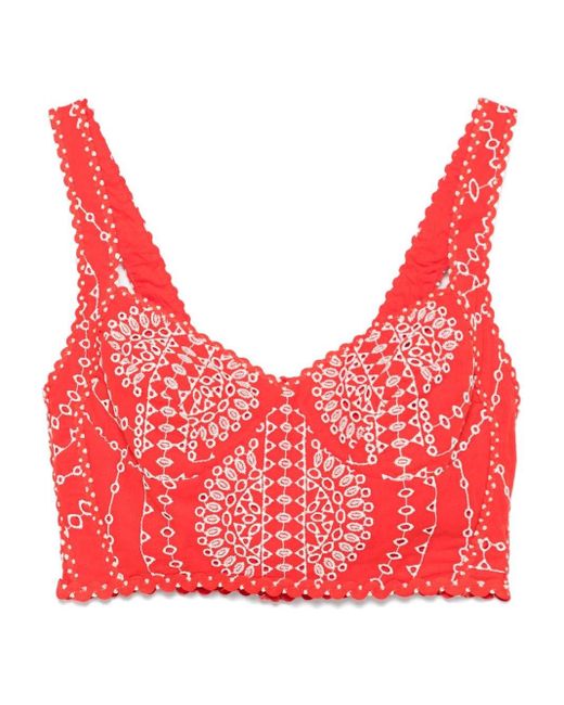 Charo Ruiz Red Goldie Crop Top