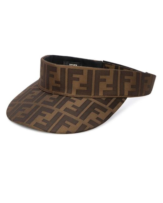 Fendi Brown Ff Pattern Visor Hat for men