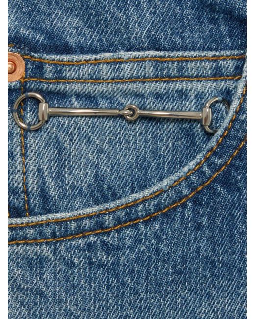 Jeans Denim Con Morsetto di Gucci in Blue