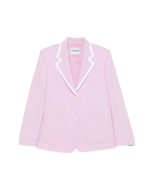 Iceberg Pink Single-Breasted Blazer
