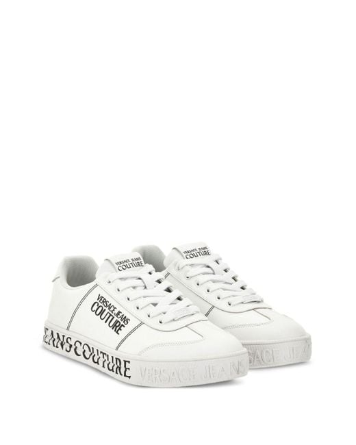 Versace Jeans Couture White Logo Leather Sneaker for men