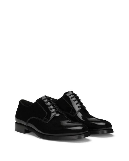 Dolce & Gabbana Black Patent-finish Derby Shoes for men