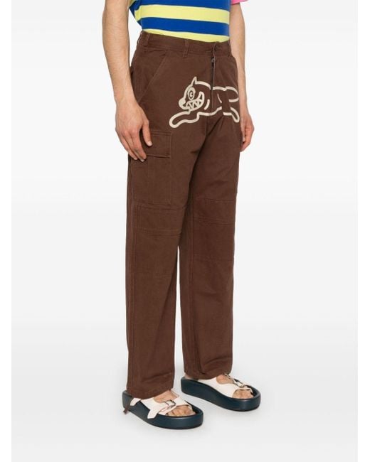 ICECREAM Brown Running Dog Cargo Trousers for men