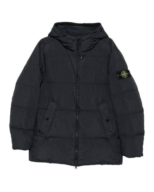 Stone Island Black Logo Nylon Blouson Jacket for men