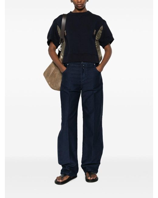 Sacai Blue Cotton Blend Sweater
