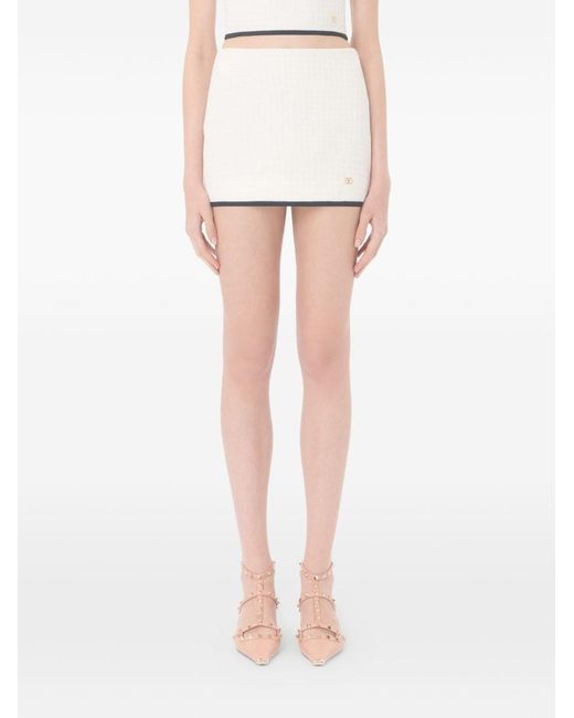 Valentino White Tweed Cotton Skirt Pants
