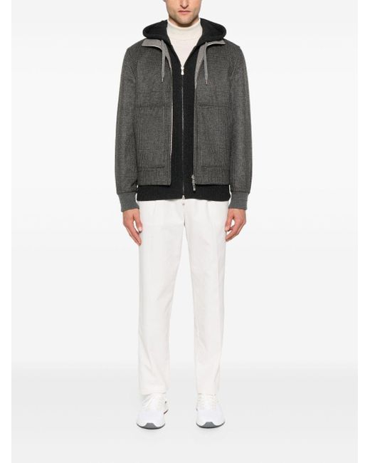 Brunello Cucinelli Gray Cashmere Bomber Jacket for men