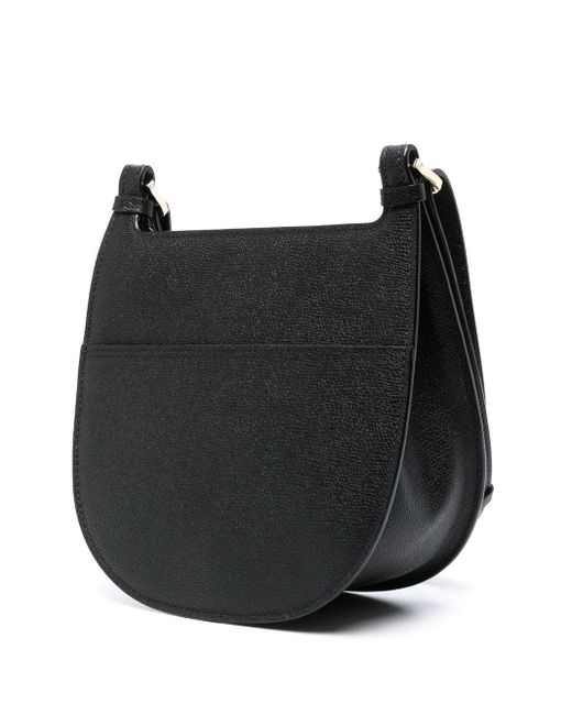 Valextra Black Small Leather Hobo Bag