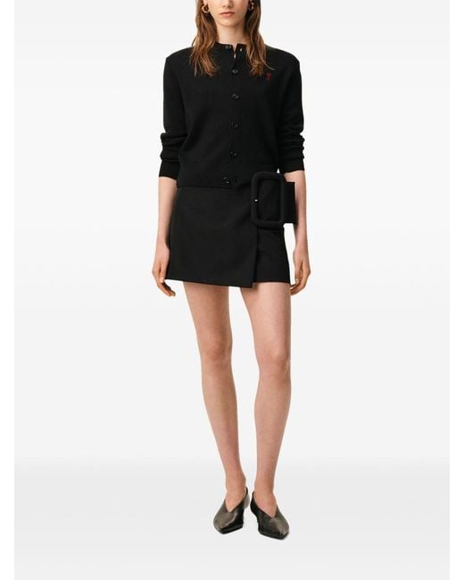 AMI Black Ami De Coeur Wool Cardigan