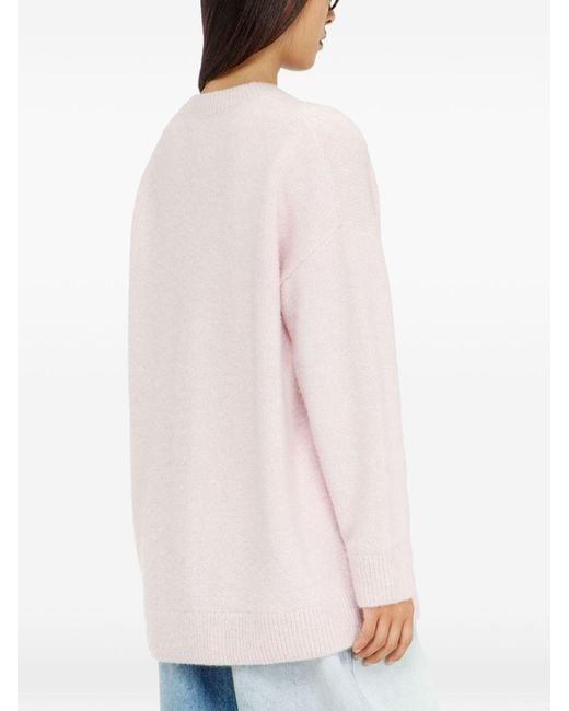 DIESEL Pink Logo Wool Blend Cardigan