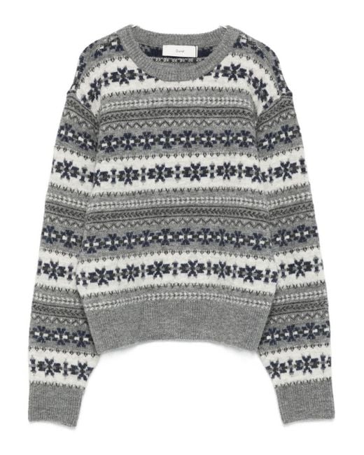 DUNST Gray Wool Blend Crewneck Jumper