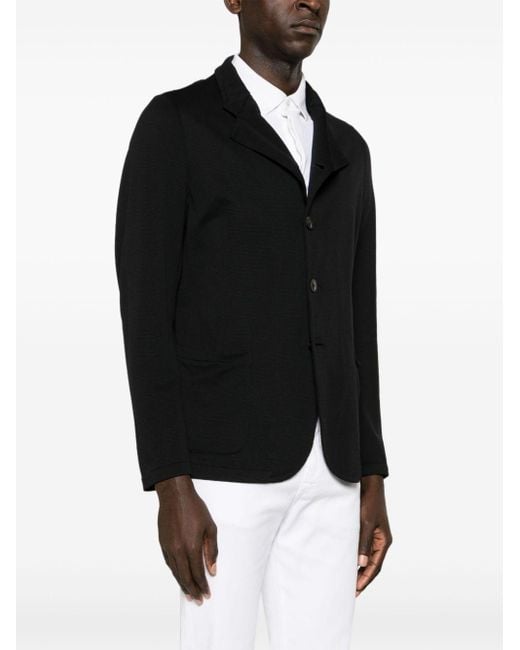 Emporio Armani Black Single-breasted Blazer Jacket for men