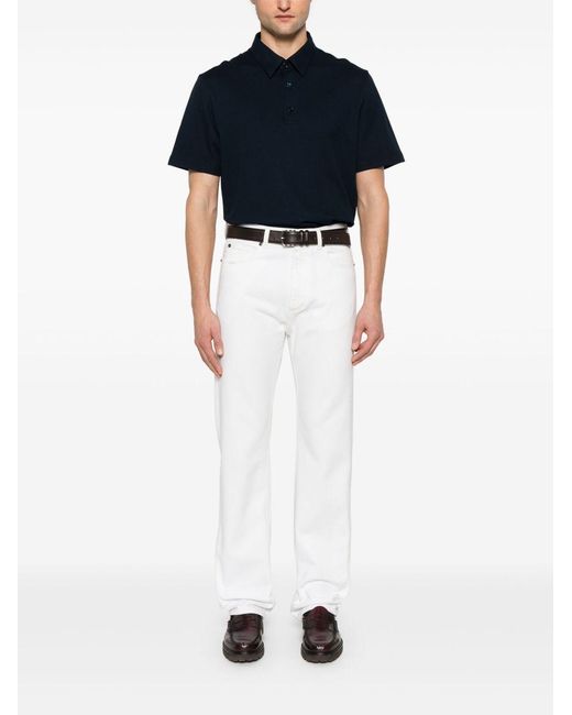 Brioni Blue Cotton Polo Shirt for men